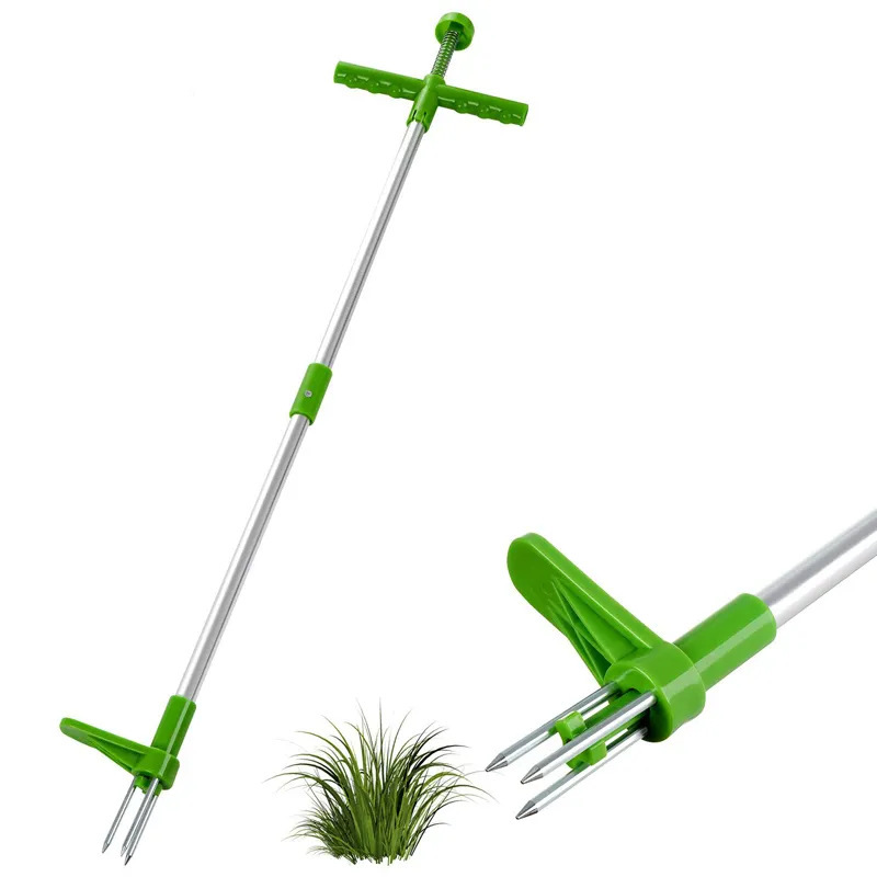 Suministro de herramientas de jardinería jardín extractor de hierbas herramientas de extracción manual de hierbas herramientas de excavación de hierbas de doble sección tubo de aluminio dividido