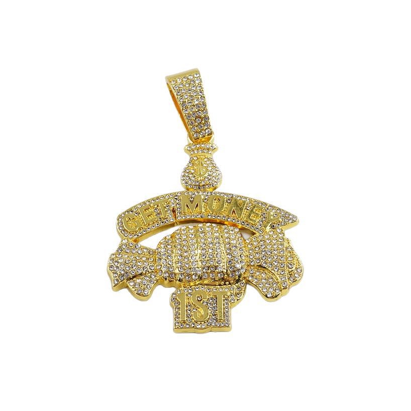 Europa y América hip-hop Get money Hand-Hand Riqueza Colgante de diamantes Tendencia de moda Accesorios para hombres Accesorios en stock image 6