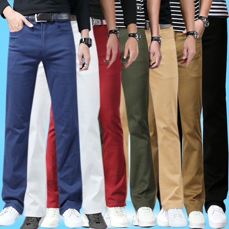 Amazon Aliexpress Temu Tiktok Men's Micro-Flared Denim Casual Pants Men's Denim Straight Pants