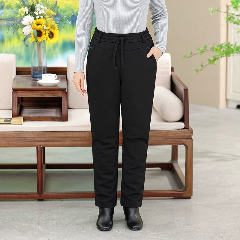 Белая верхняя одежда на утином пуху, пуховые брюки на шнурке, съемные женские утолщенные теплые хлопковые брюки для женщин среднего и пожилого возраста, оптовая продажа