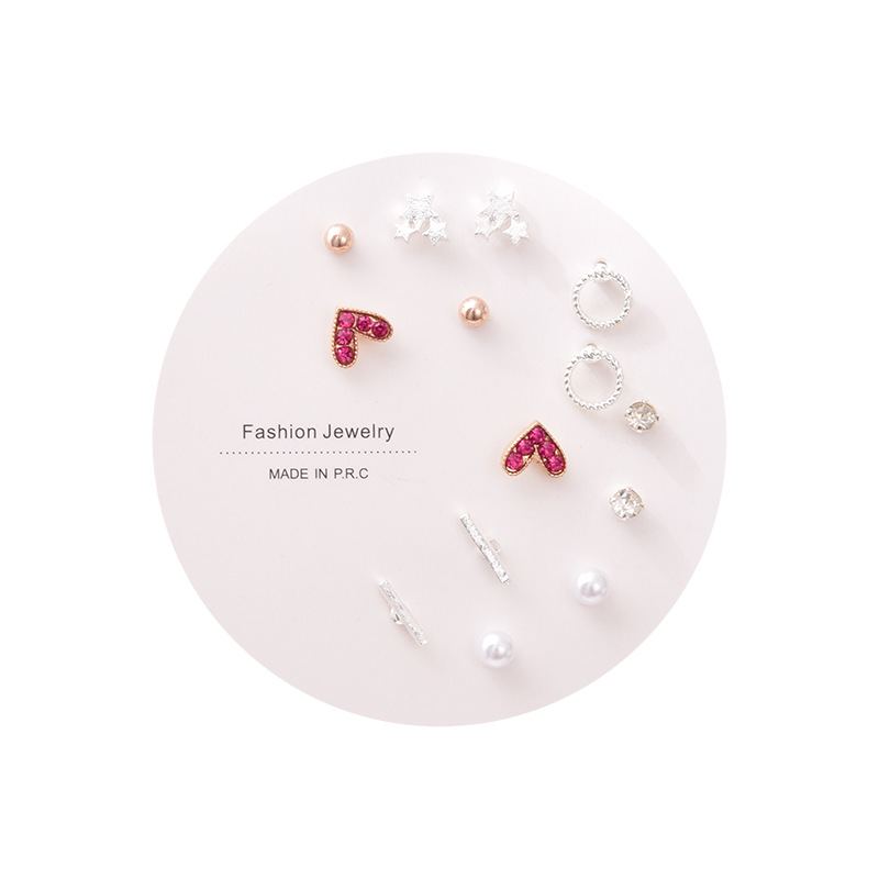 Heart Plating Artificial Gemstones Earrings display picture 2