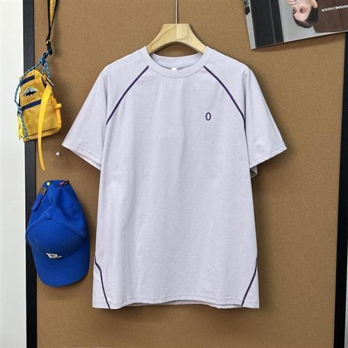 冰蓝色凉感速干短袖男女夏季跑步运动骑行服山系户外情侣休闲T恤|undefined