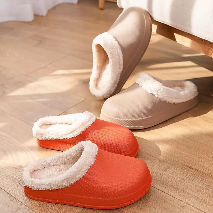 Осенние и зимние бархатные домашние тапочки для взрослых, теплая нескользящая резиновая подошва для верхней одежды, мужская и женская зимняя хлопчатобумажная обувь, мягкая обувь из ЭВА.