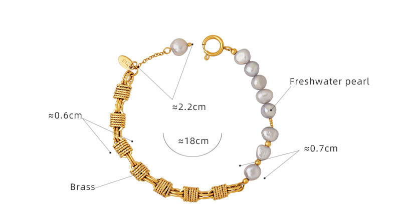Fashion Geometric Brass Plating Bracelets 1 Piece