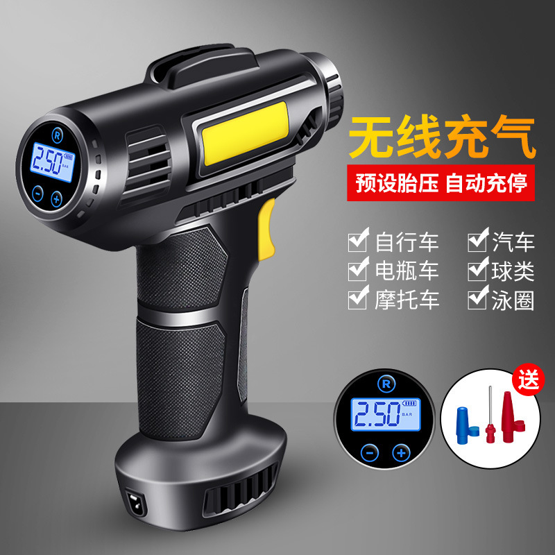 車載充氣泵車用打氣泵便攜式小轎車USB電動車輪胎充氣泵無線