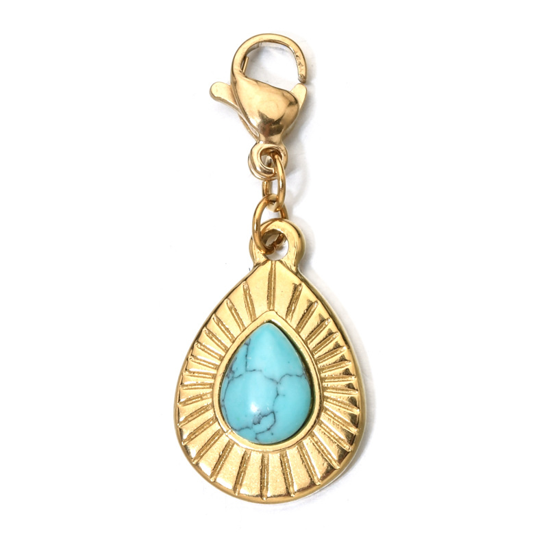4g Weight Pendant Jewelry Making Type Natural Stone, Malachite, December Birthstone Turquoise Inlay Material 1 Piece Quantity Daily Occasion 304 Stainless Steel Material Water Droplets Pattern 2025 Spring and Summer Season Children Unisex Gender Plating Design Vintage Style, Classic Style Style Wholesale Jewelry Vintage Style Classic Style Water Droplets 304 Stainless Steel Natural Stone Malachite Turquoise Plating 7
