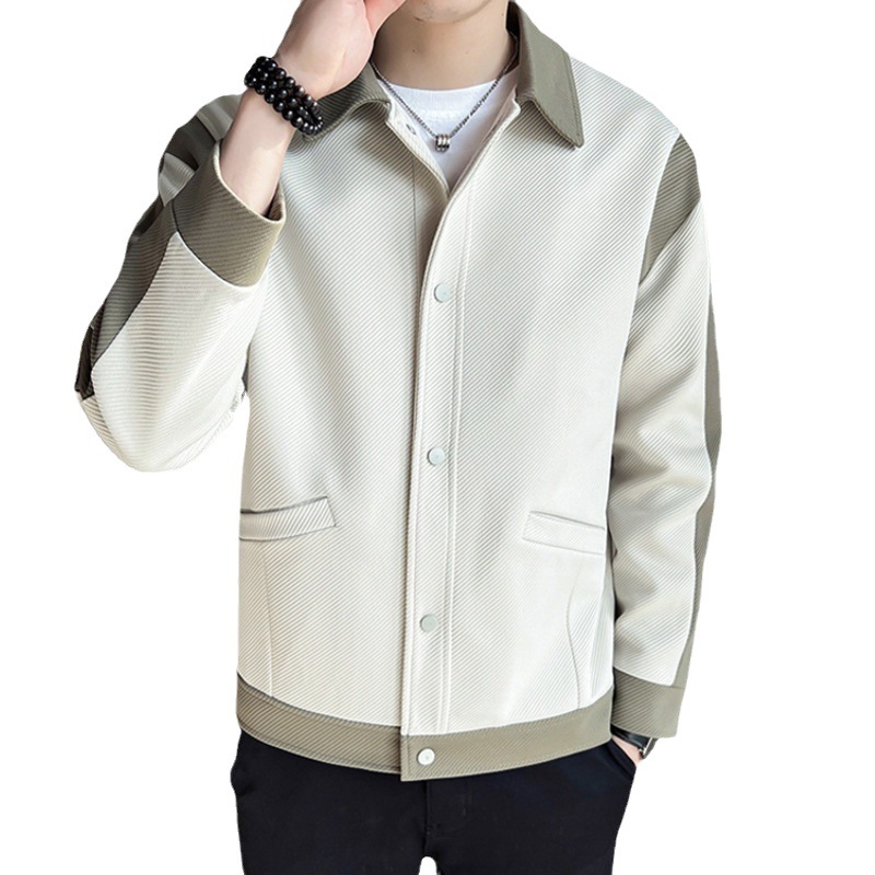 1 Pishi Color Block Jacket Coat Trendy Brand High-end Fashion Casual Versatile Handsome Spring Autumn Men's Clothing 2023_voghion.com