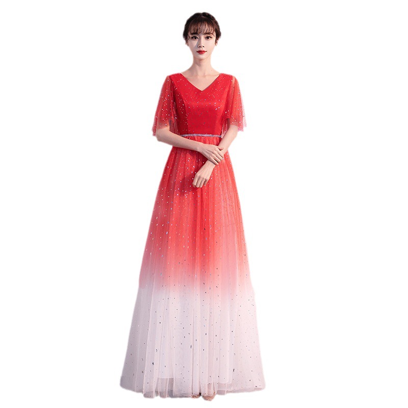 Vestido de traje de coro grande vestido nuevo coro adulto etapa traje rendimiento vestido recitación