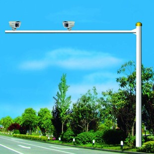 Signal Light Pole Monitoring Pole Manufacturer Direct Sales Height Can Be Customized Intersection Traffic Light Pole Four-Way Intersection Monitoring Meihua Lighting