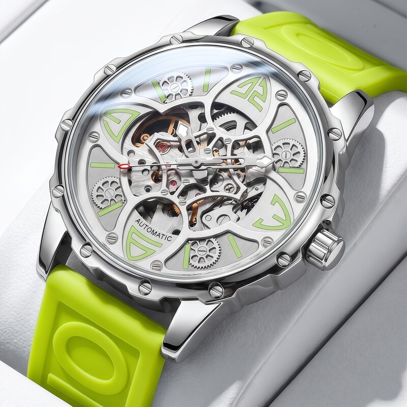 Fashion New Onola/Oona Four-Leaf Clover Fully Automatic Mechanical Watch Men's and Women's Waterproof Tape Strap Live Broadcast Fashion New Onola/Oona Four-Leaf Clover Fully Automatic Mechanical Watch Men's and Women's Waterproof Tape Strap Live Broadcast