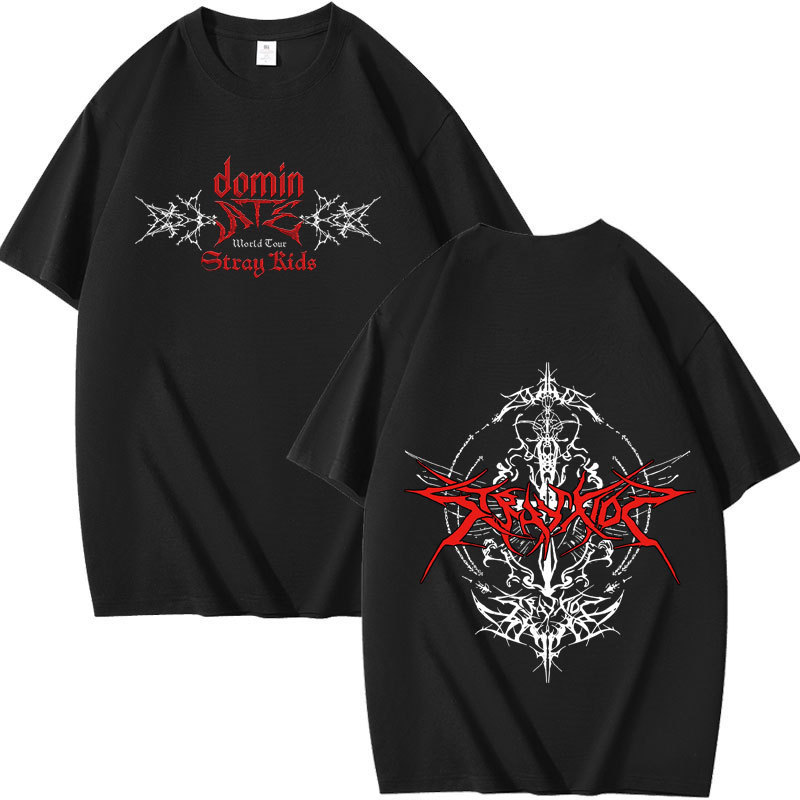 Independent station stray kids Dominate combination peripheral printing summer short sleeve T-shirt cotton loose