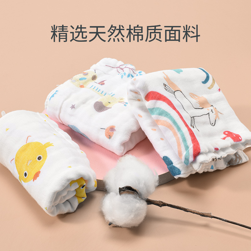 25*50 toalla pequeña de algodón de seis capas de alta densidad suave absorbente gasa de 6 capas Toalla de cara para niños Toalla de algodón de burbuja para niños