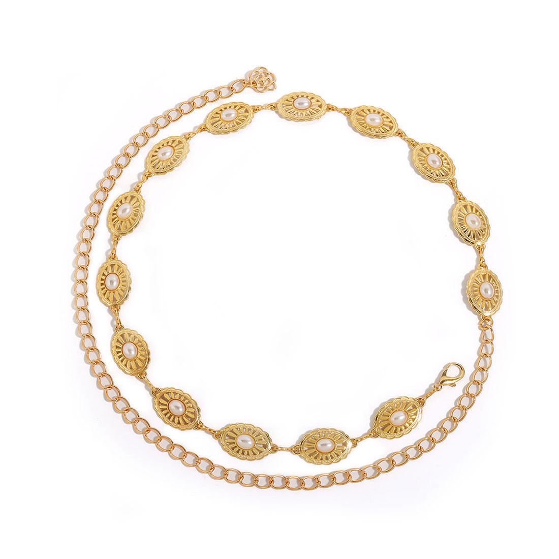Taillenkette, Körperkette, europäischer und amerikanischer grenzüberschreitender Schmuck, böhmischer Türkis, ovale, gespleißte Taille, ethnischer Stil, Vintage-Damen-Körperkette_voghion.com