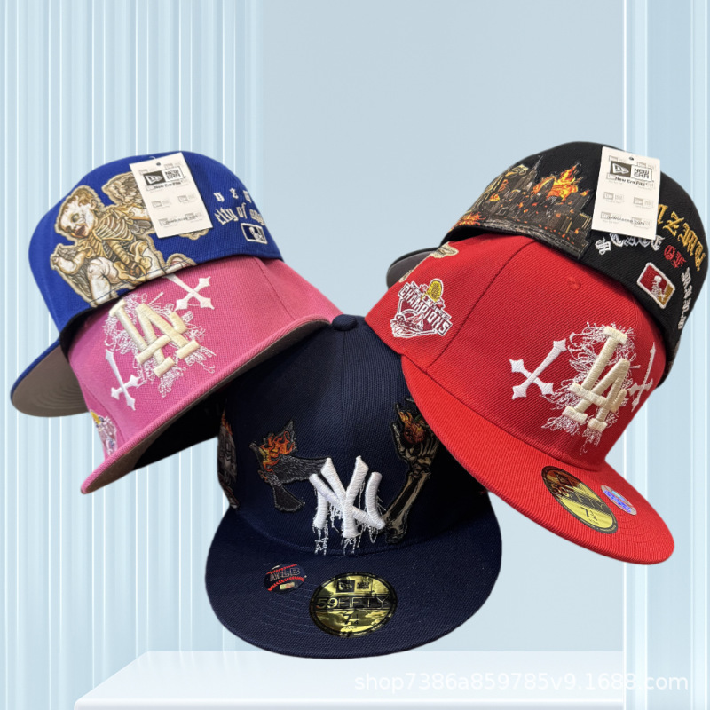 New Foreign Trade Baseball League Cap Yankees Aaa Flat Brim Cap Statue of Liberty Skull Style Cross-Border Size Flat Brim Cap New Foreign Trade Baseball League Cap Yankees Aaa Flat Brim Cap Statue of Liberty Skull Style Cross-Border Size Flat Brim Cap