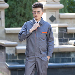 Spring and Autumn Long Sleeve Workwear Set for Men - Durable with Reflective Strips, Factory and Workshop Top Work Uniform with Printed Design - Protective Workwear