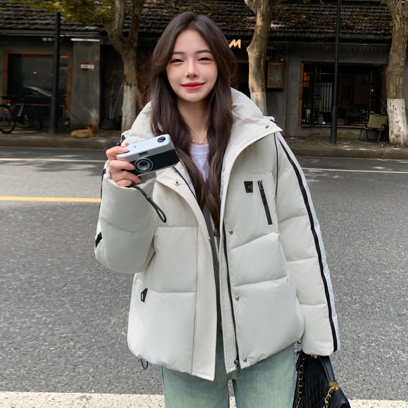 2024 comercio exterior nuevo estilo coreano de estilo grande estilo universitario ropa de algodón plumón mujer moda casual chaqueta de algodón con capuz