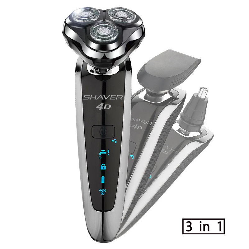 Afeitadora eléctrica súper limpia transfronteriza para hombres afeitadora afeitadora lavada recargable afeitadora de cañón de acero pequeño