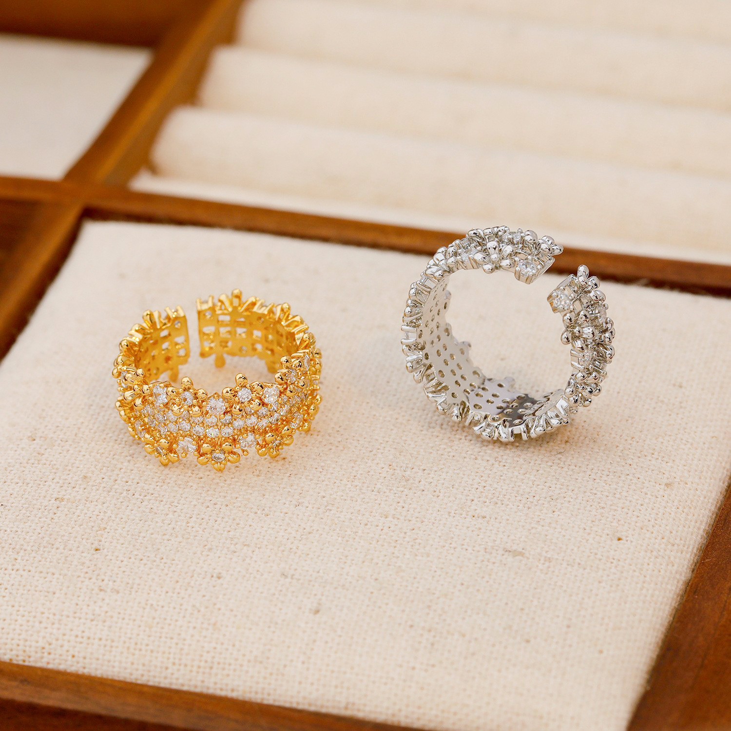 Small design brand ring