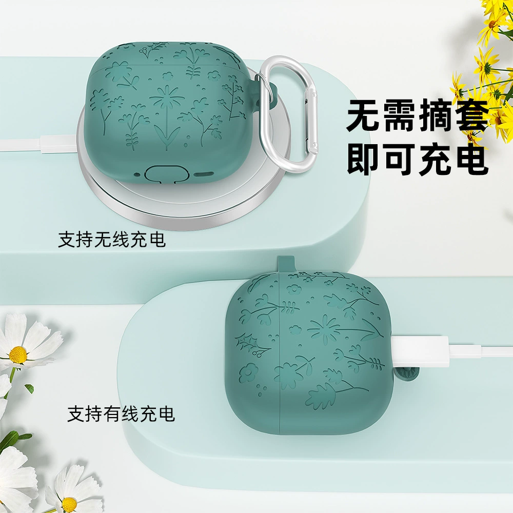 Силиконовый защитный чехол для AirPods (AirPods 4 / Pro3 / 1/2), однотонный цвет с вариантами ремешка