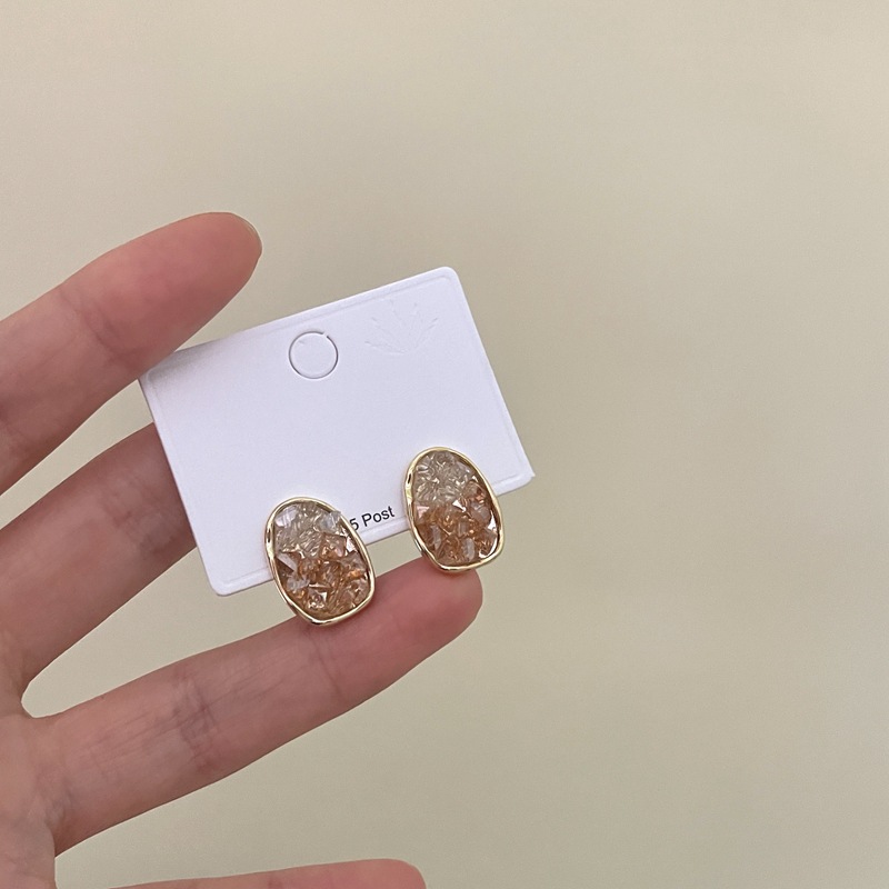 Unique Design Orange Sea Crystal 2023 New Trendy and High end Exquisite with Sterling Silver Style Earrings_voghion.com