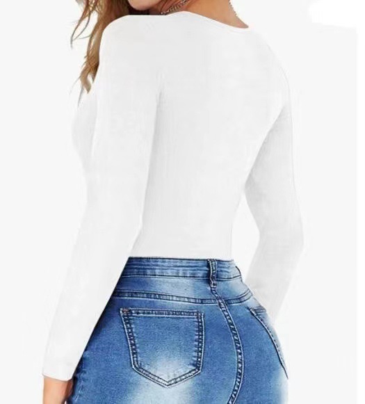 318g Weight Long Sleeve Sleeve Length Shorts Pants Length Acetate Fiber Fabric Type Mid Waist Waist Line Rompers Pants Type Stretchy Elasticity Bodysuits Tops Type Holiday, Daily Occasion Skinny Fit Type Solid Color Pattern Summer, Spring Season Women's Gender Streetwear Style Wholesale Women's Streetwear Solid Color Long Sleeve Bodysuits 26