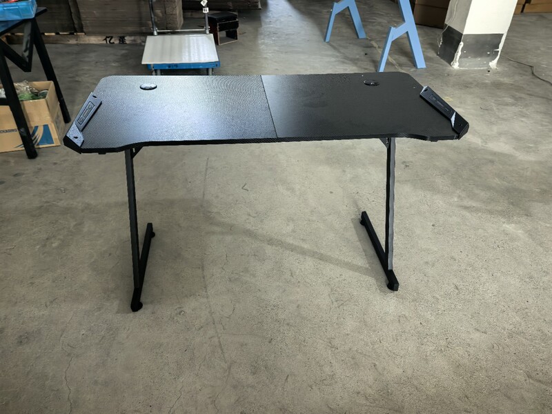 Gaming Desk Computer Table with Carbon Fiber Surface with Z Shape Pc Home Office with Cup Holder and Headphone Hook Gaming Desk Computer Table with Carbon Fiber Surface with Z Shape Pc Home Office with Cup Holder and Headphone Hook