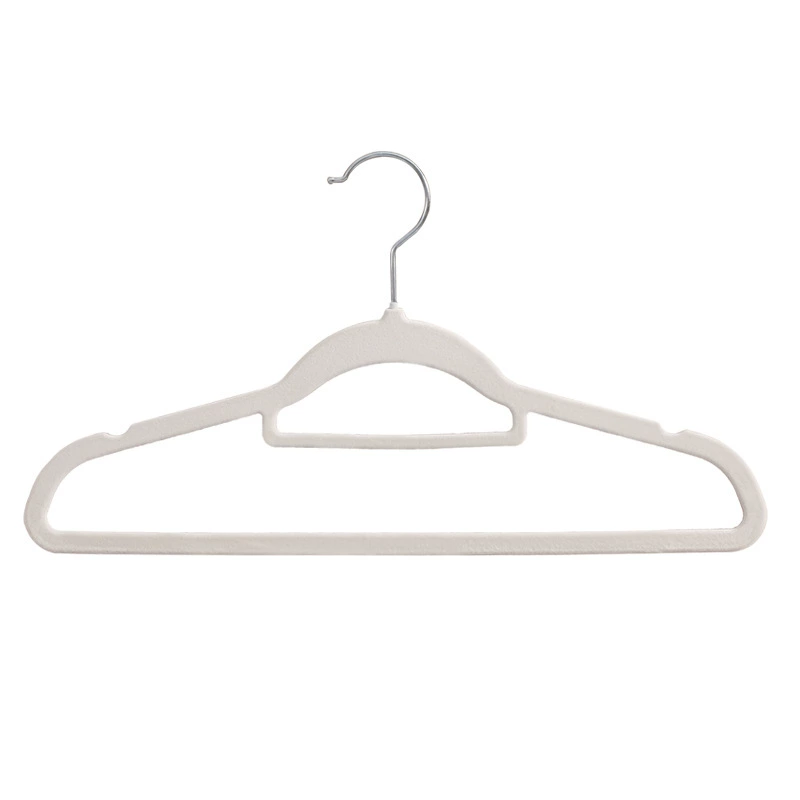 Plastic velvet hanger Women's clothes hanging home anti -slip free trace wardrobe storage support for wholesale and finishingist recommendation