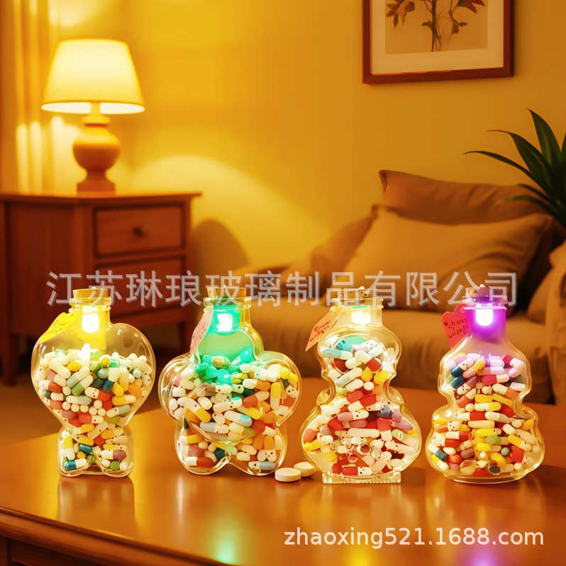 包邮diy创意木塞带灯许愿瓶海洋瓶星云瓶夜光漂流瓶彩虹瓶星空瓶