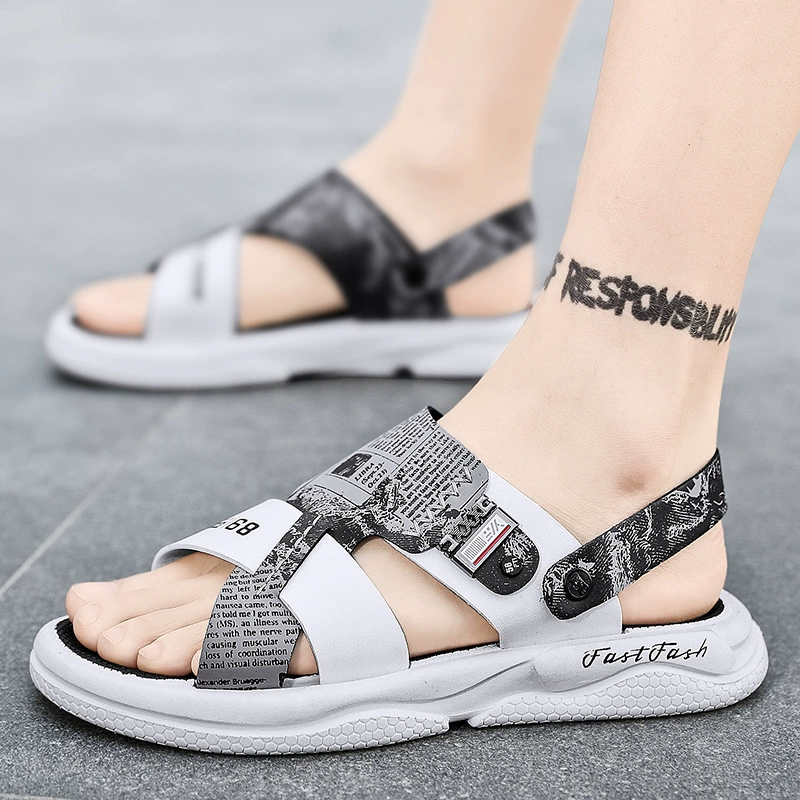 2023 новые сандалии, мужская летняя модная пляжная обувь, нескользящая верхняя одежда двойного назначения, модные Молодежные Повседневные тапочки для мужчин