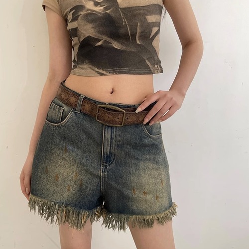 Retro embossed belt neodymium new summer old ethnic style belt versatile matching y2k high-end sense