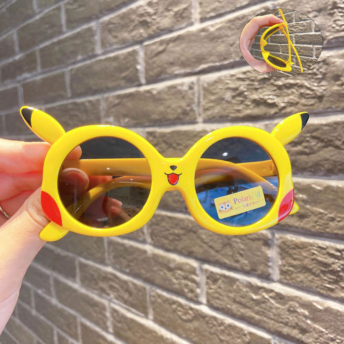 Pikachu cartoon sunglasses polarized anti-UV sunglasses Pokémon children's sun visors plastic glasses for women