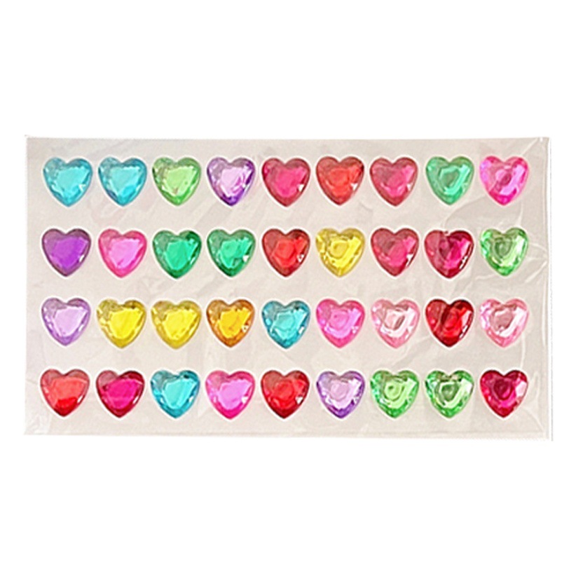 Pegatinas de diamantes de dibujos animados para niños princesa 3D tridimensional amor cristal gema pegatinas kindergarten recompensa pequeñas pegatinas