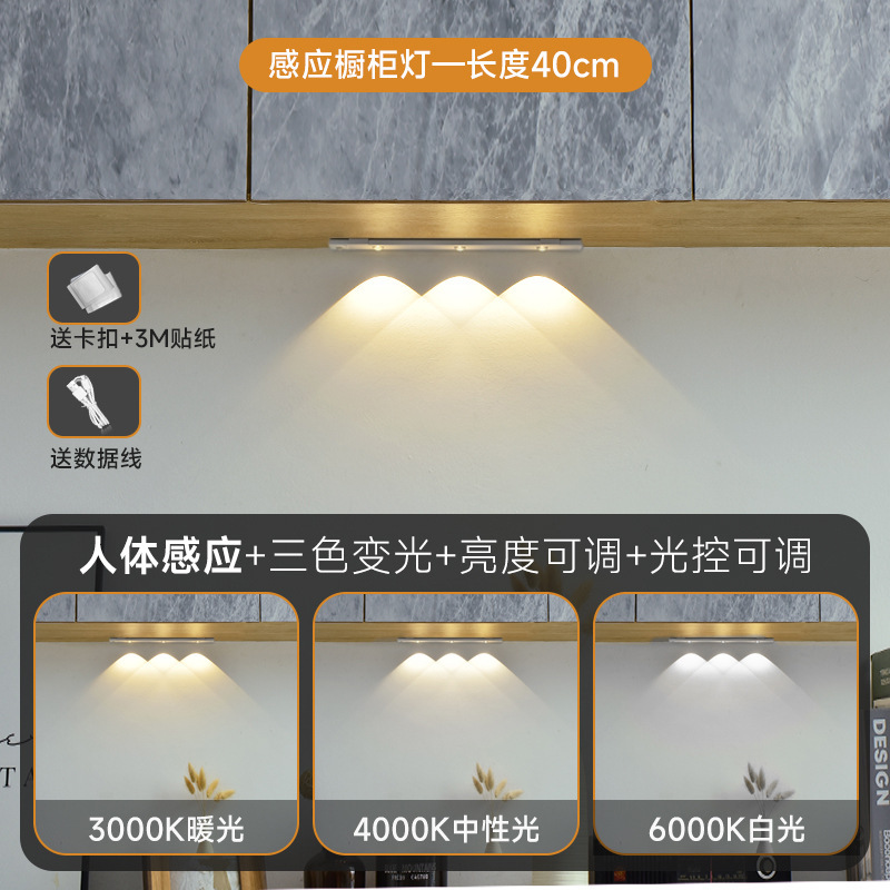 Transfronterizo ultrafino inteligente led luz del sensor del cuerpo auto-adhesivo armario gabinete del vino colina ojo de gato luz con recargable