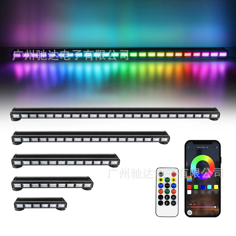 RGB-бар автомобильный многофункциональный двухрядный длинный светильник APP пульт дистанционного управления вспышка сигнальная лампа светодиодная фантомная стробоскопа