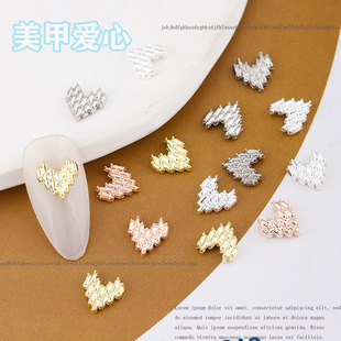 New Nail Art Accessories Metal Heart-Shaped Internet Celebrity Japanese Style Alloy Nail Rhinestones Wearable Nail Decorations Wholesale