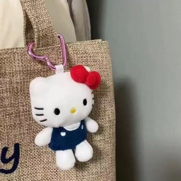 新品猫咪包挂件牛仔裤凯蒂猫玩偶挂饰包包饰品卡通公仔钥匙挂件|undefined