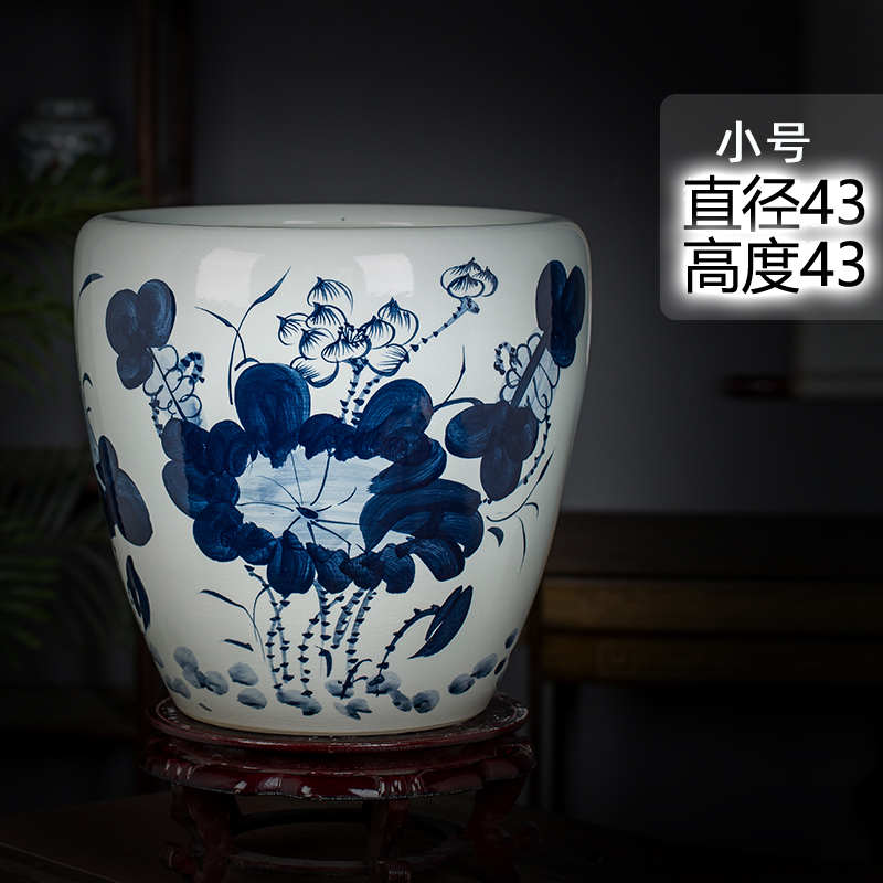 작은 파란색과 흰색 연꽃 직경 43 높이 43 특별 가격