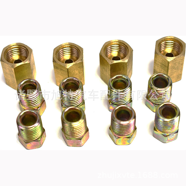 Brake Line Fitting Set 2 Set Combo Pack (Contains 8 Pipe Fittings, 16 Nuts)