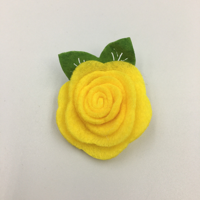 4cm 펠트 천 꽃---노란색