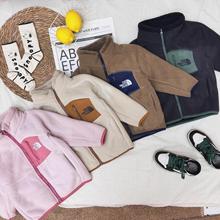 儿童外套加绒加厚中大童摇粒绒保暖防风立领亲子男女童毛绒外套