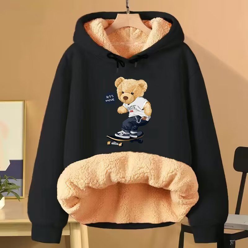 Damen Kapuzenpullover Aus Lammfell Für Paare Herbst Winter Mode_voghion.com