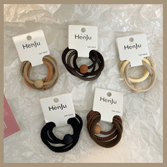 New Korean-style elegant hair tie, simple and versatile, durable basic hair accessory, popular leather hairband, mixed with high-quality headband