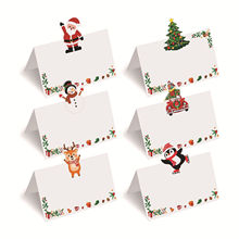代贴标自提卡片用于桌面设置姓名帐篷卡桌卡圣诞派对装饰晚餐卡