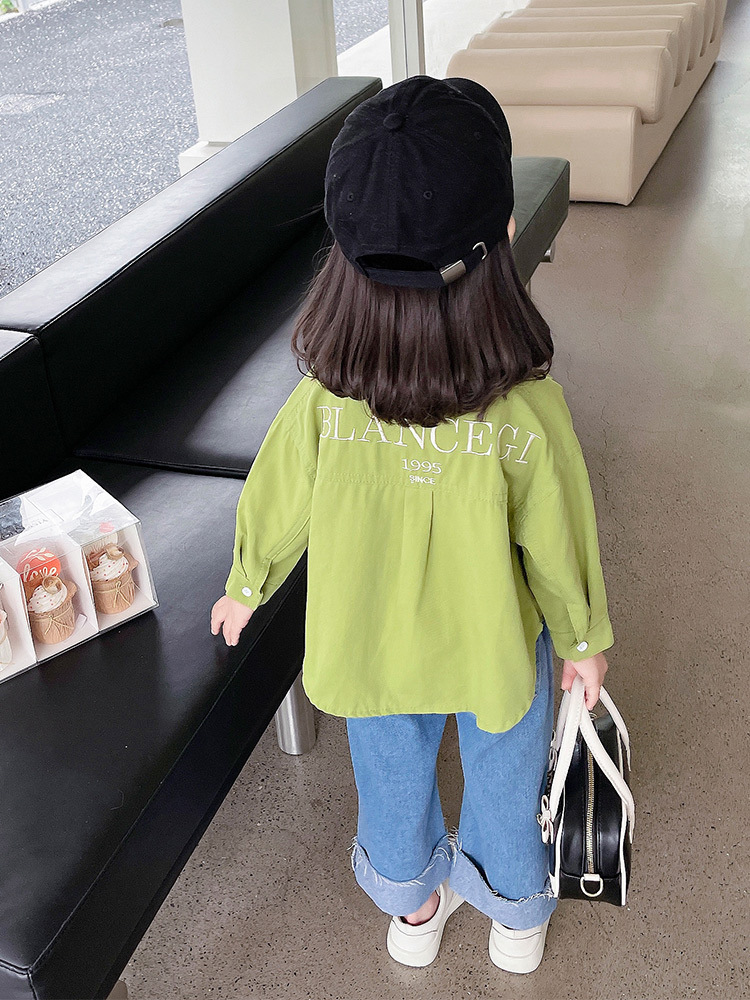 Camisas de niñas abrigas de otoño nuevos niños camisas casuales de manga larga niños cardigans ropa de bebé de moda