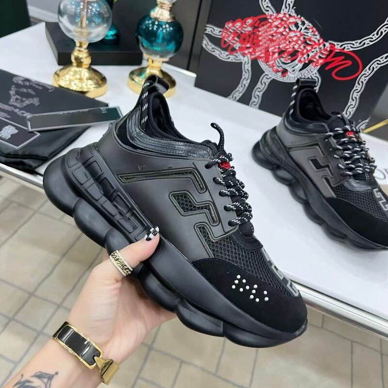 Summer New Thick-Soled Lightweight Breathable Mesh Shoes for Men with Beauty Head Fashion Frosted Leather Stitching Sports and Casual Shoes