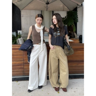 ICCIICC 美式松弛感阔腿镰刀裤撞色明线阔腿牛仔裤秋款新款11110