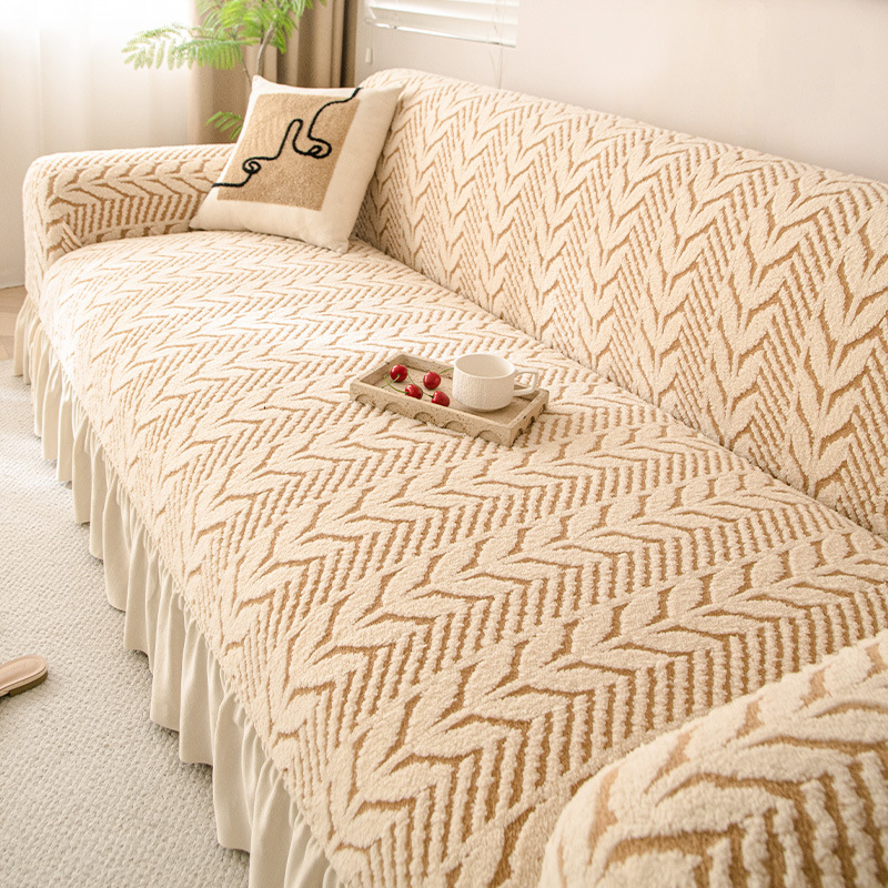 Rectal sofá cubierta 2025 nuevo peluche otoño invierno sofá cubierta protector todo incluido tela elástica cubierta completa