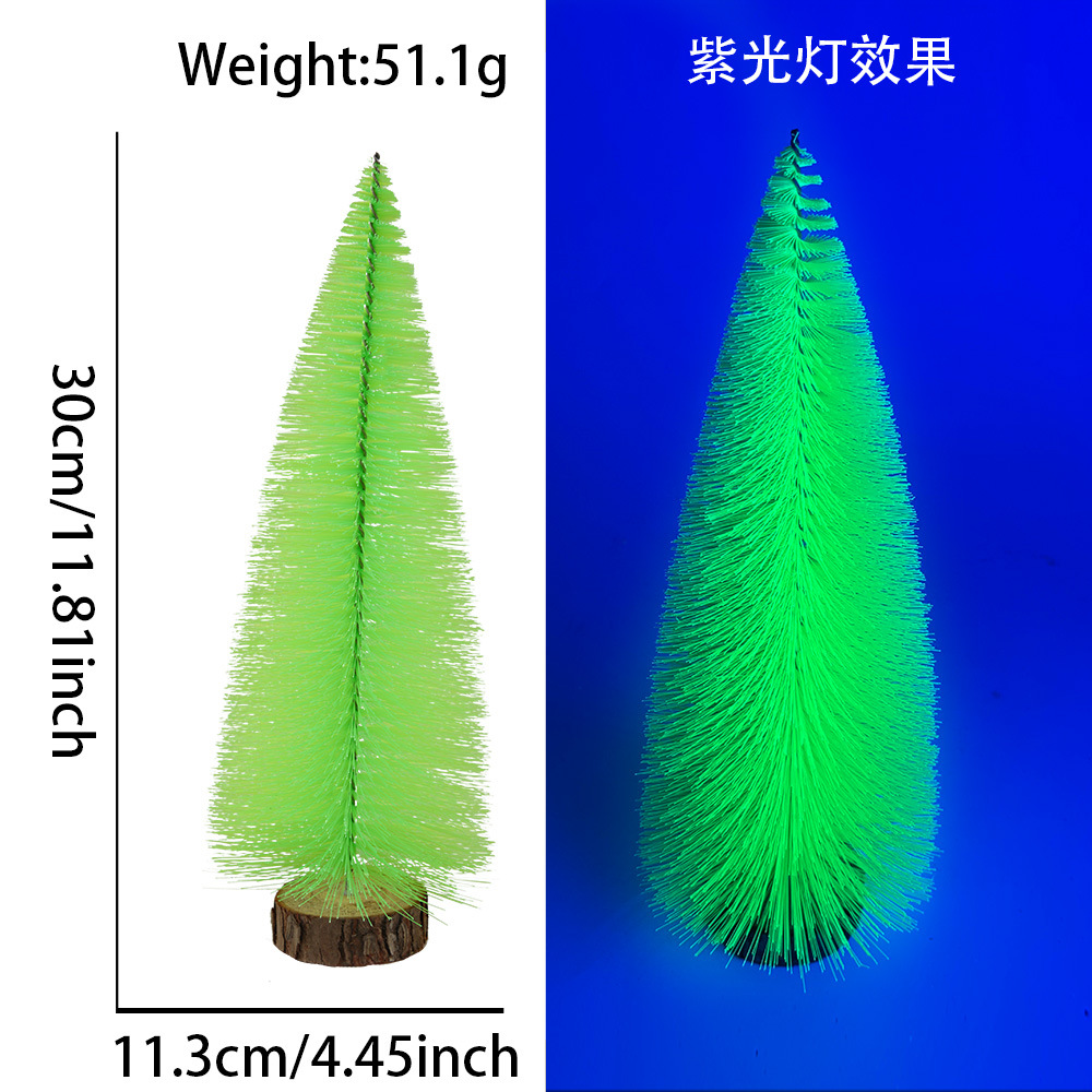 Amazonas mini árbol de Navidad fluorescente color pines de árbol de Navidad ventana decoración de escritorio imitación decoración de árbol pequeño