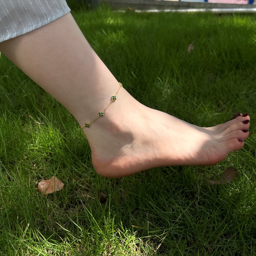 6g Weight Zircon Inlay Material Anklet Classification 1 Piece Quantity Holiday, Wedding, Daily Occasion 925 Sterling Silver Material Flower Pattern Women's Gender Inlay Design Elegant, Simple Style Style Wholesale Jewelry Elegant Simple Style Flower 925 Sterling Silver Zircon Inlay Anklet 3