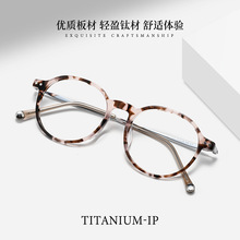 百世芬复古玳瑁板材眼镜框GG508F纯钛眼镜近视眼镜男丹阳眼镜批发